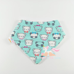 Babero bandana "Pandas mint"