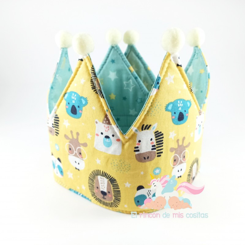Corona cumpleaños "Funny animals mostaza"